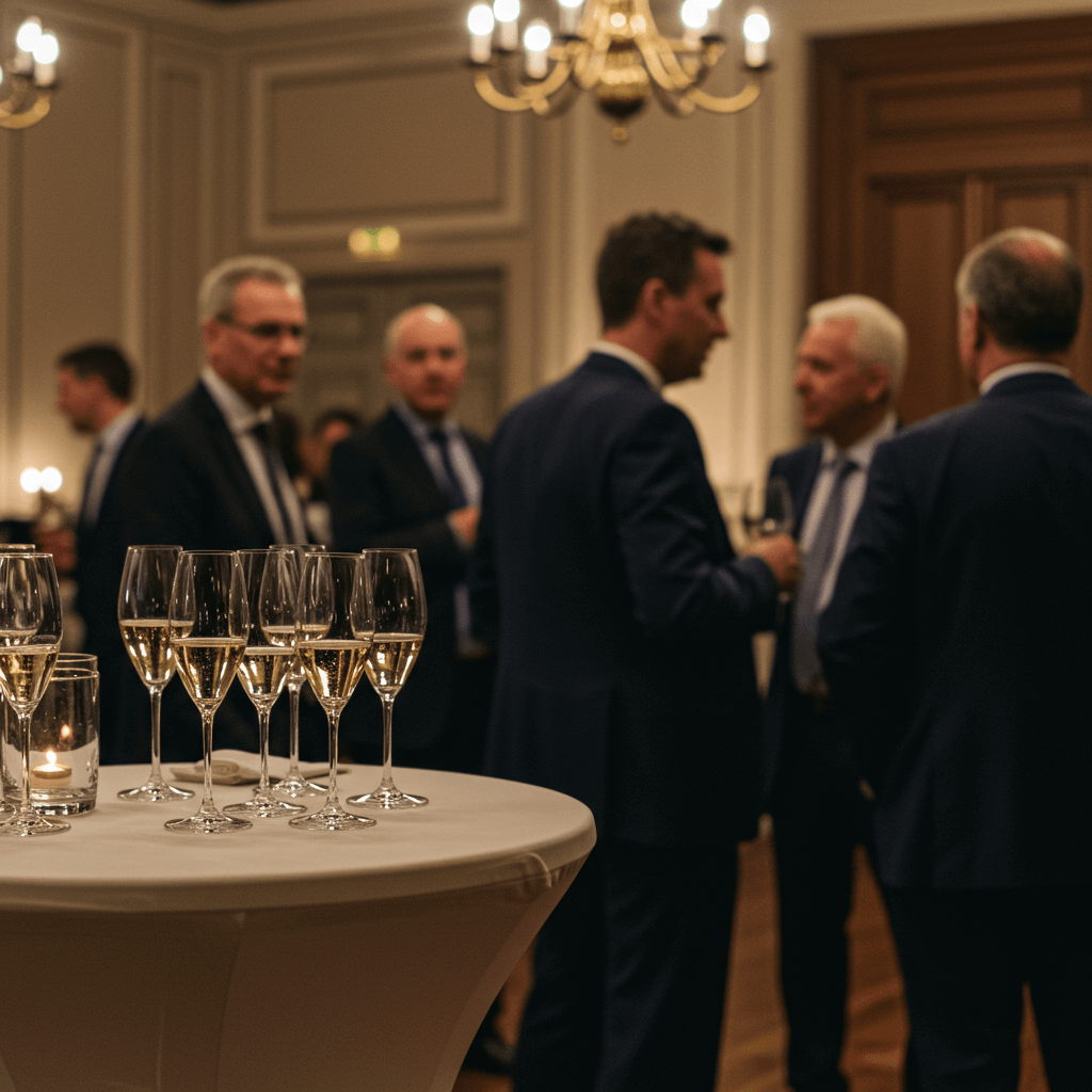 Personas en un evento corporativo exitoso